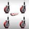 Service Caster 5'' SS Red Poly Wheel Swivel 1-1/8'' Expanding Stem Caster Set, 4PK SCC-SSEX20S514-PPUB-RED-118-4 - alternate 2
